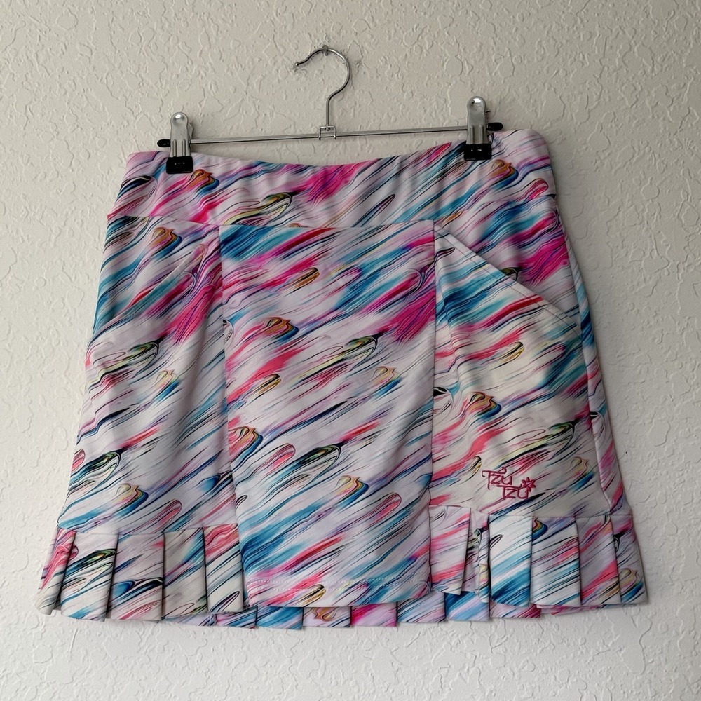 Tzu Tzu Golf Tennis Skirt Skort Medium Multicolor Pickleball Ruffle Pockets